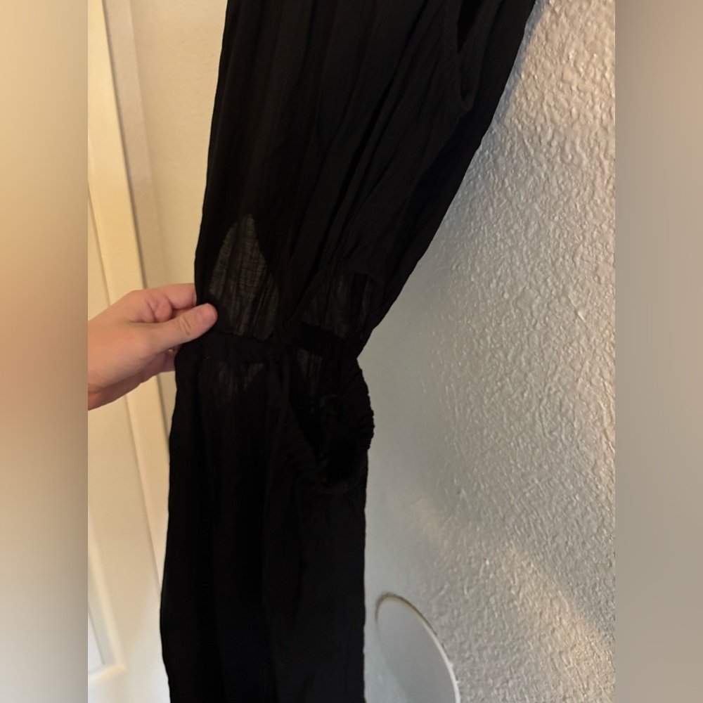 Mango Black Cutout Midi Dress - Picture 3 of 5